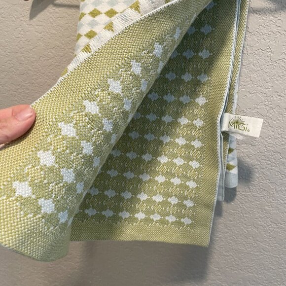 MiGi Blue & Green Diamond Pattern Nursery Blanket - Picture 3 of 6